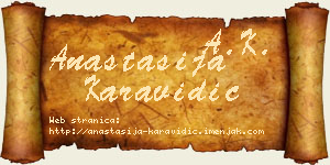 Anastasija Karavidić vizit kartica